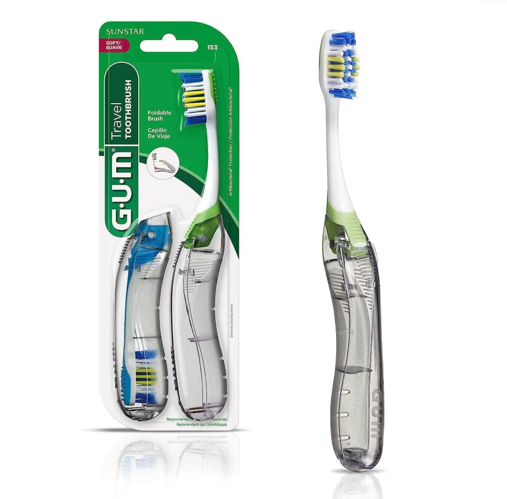 GUM Travel Foldable - Essential Guide to Travel Toothbrush - Travel Light and Smile Bright