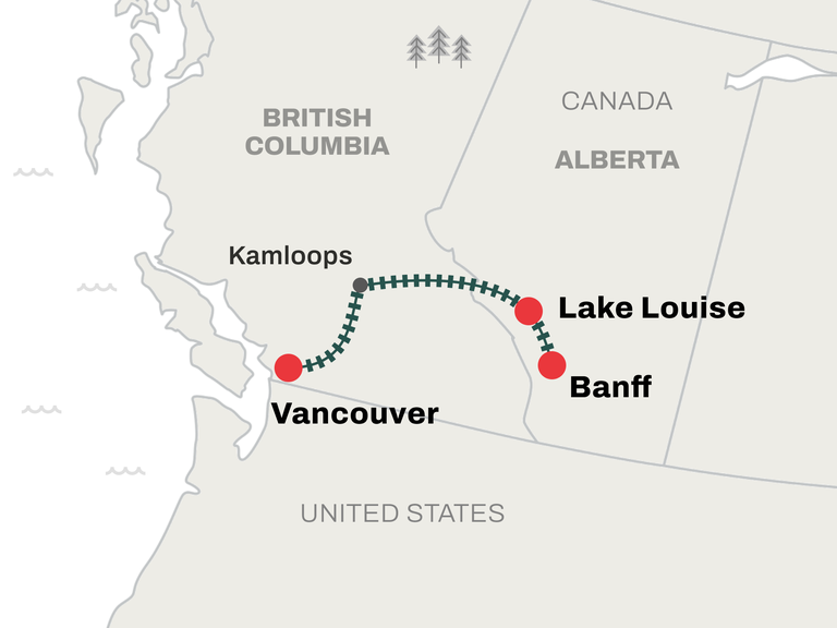 rocky mountaineer train route map
